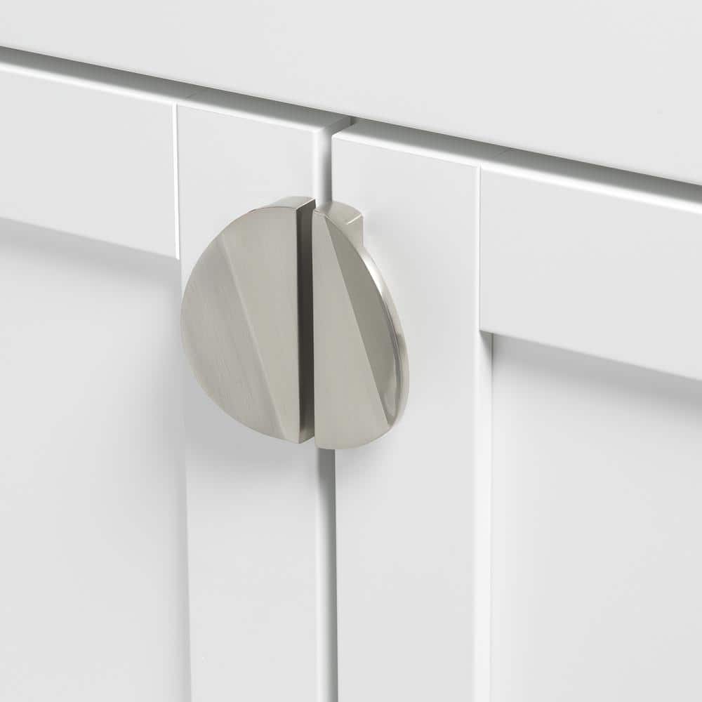 GLIDERITE 1-1/2 in. Satin Nickel Finish Semi Circle Drawer Cabinet Knob (10-Pack) (3)