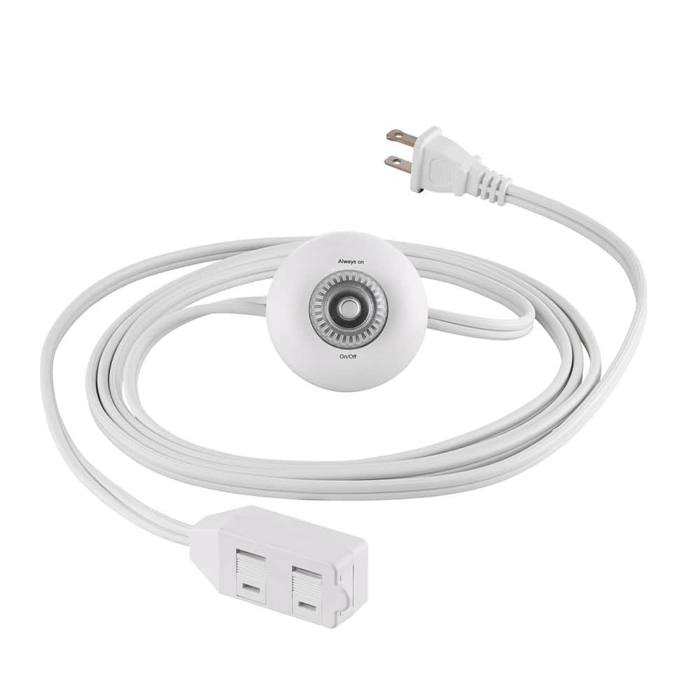 HDX 9 ft. 16/2 Light Duty Indoor Multi-Outlet Extension Cord with Footswitch, White (2)