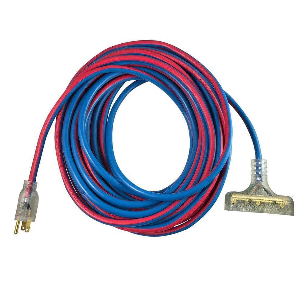 US Wire and Cable Extreme / 3 Cold Weather Indoor/Outdoor Extension Cord with Tri-Tap and Lighted End (4)