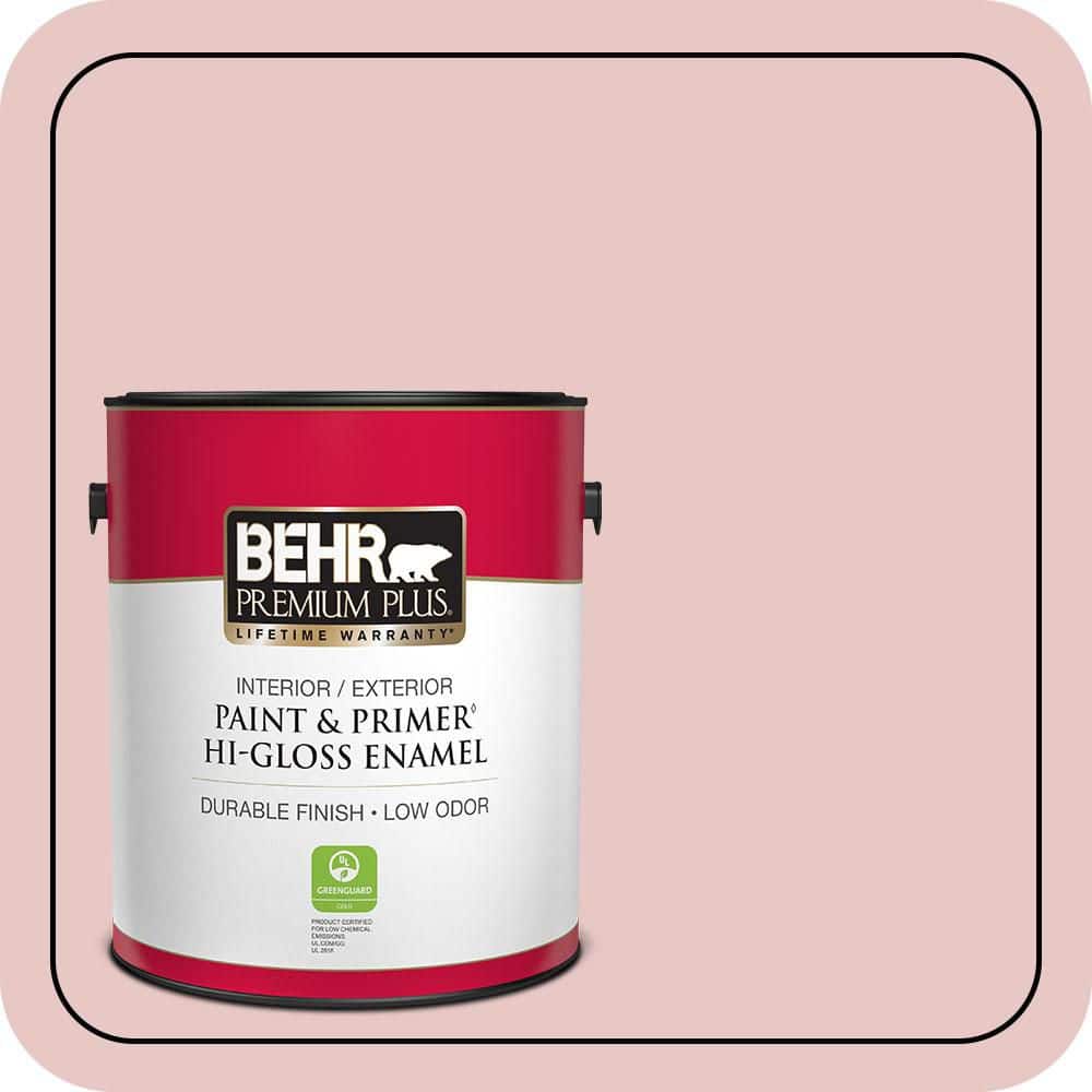 BEHR PREMIUM PLUS 1 gal. #S150-1 Cherubic Hi-Gloss Enamel Interior/Exterior Paint & Primer