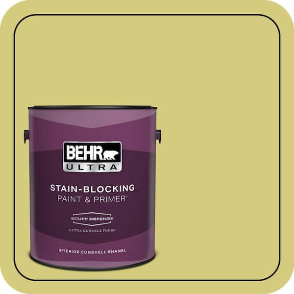 BEHR ULTRA 1 gal. #P350-4 Spring Grass Extra Durable Eggshell Enamel Interior Paint & Primer (2)