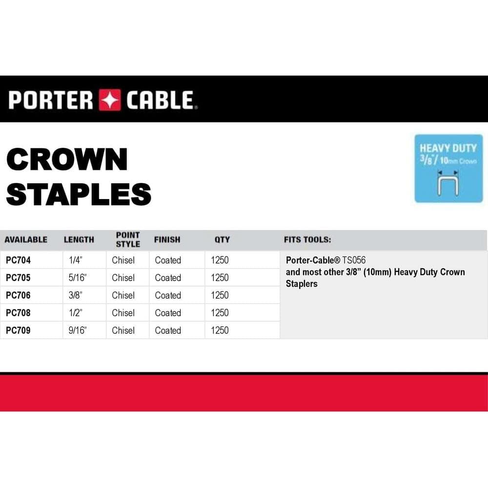 Porter-Cable 3/8 in. x 1/2 in. Glue Collated Crown Staple (3)