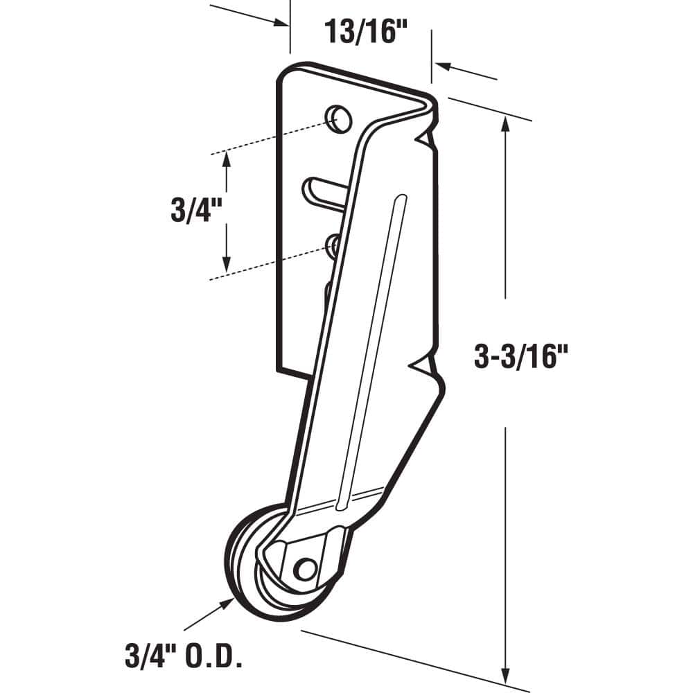 Prime-Line 3/4 in., Steel, Drawer Track Roller with Nylon Roller (2-pack) (2)