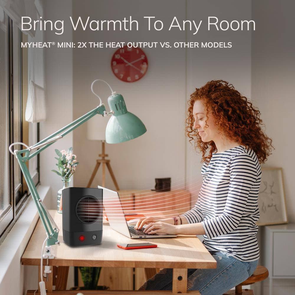 Lasko MyHeat 400-Watt 6.2 in. Black Electric Mini Compact Personal Ceramic Space Heater with Overheat Protection Auto Shut-Off (3)
