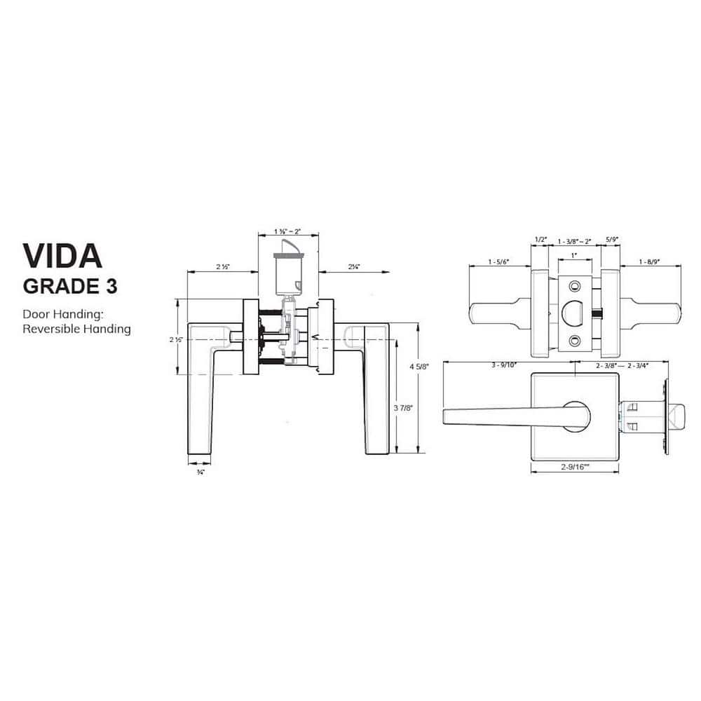 DELANEY HARDWARE Satin Nickel Vida Dummy Door Lever (2)