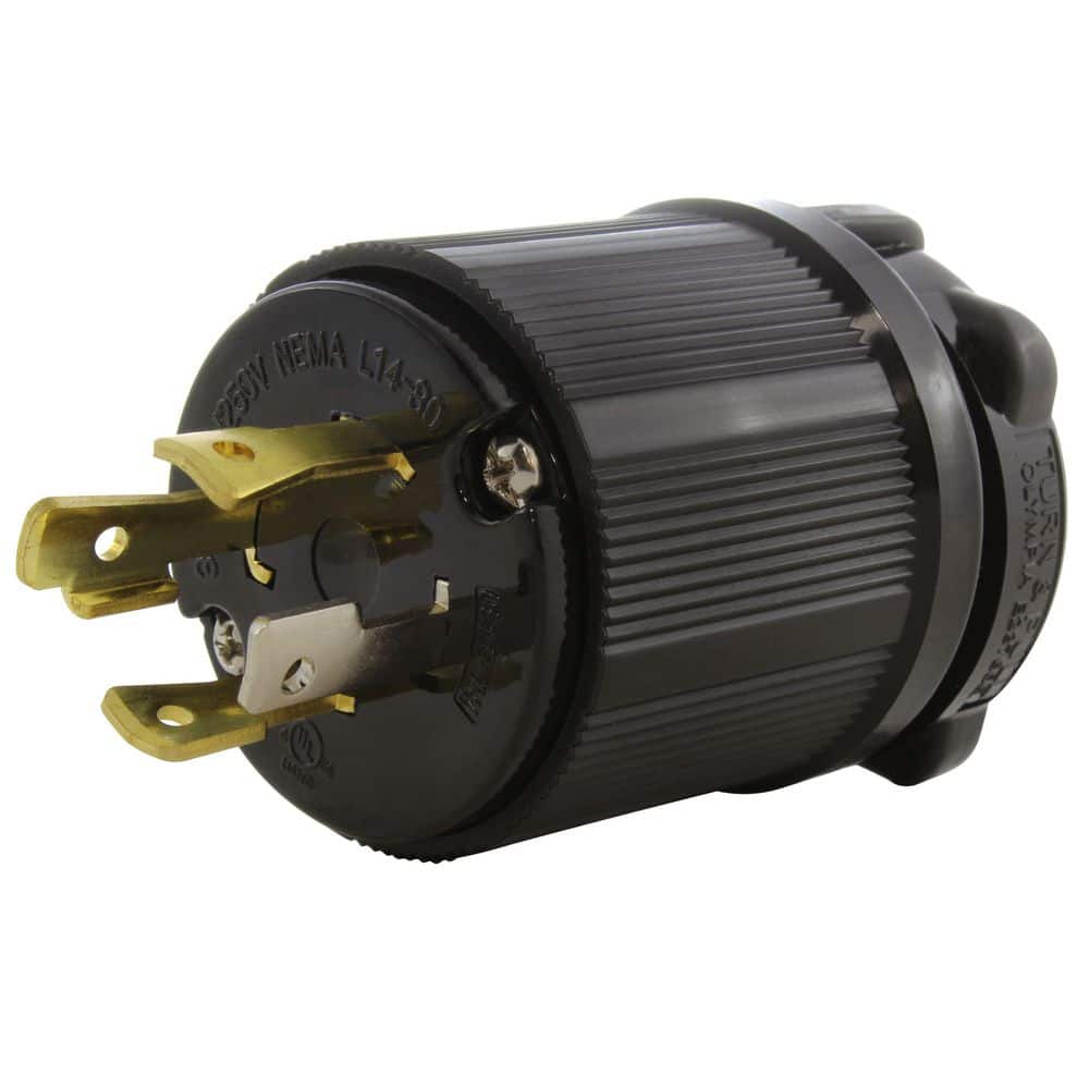 AC WORKS NEMA 30 Amp 125/250-Volt 4-Prong Locking Male Plug With UL C-UL Approval (1)
