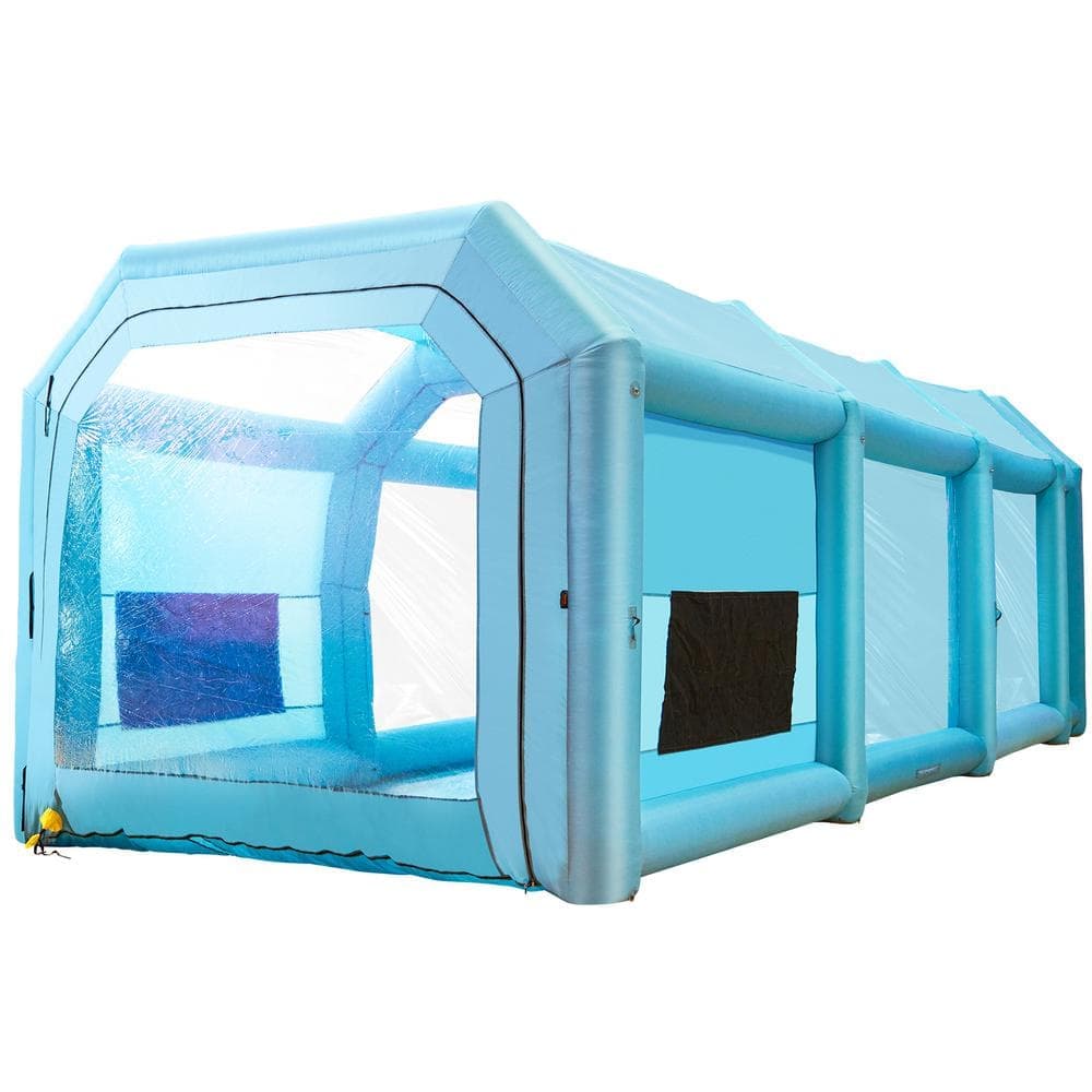 VEVOR 39.4 ft. x 16.4 ft. x 13.1 ft. Inflatable Spray Booth Custom Tent Paint Booth Inflatable Car Paint Booth, Blue (1)
