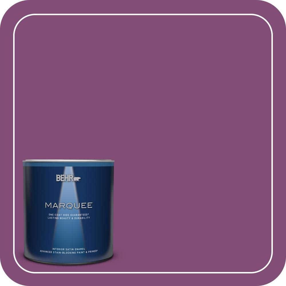BEHR MARQUEE 1 qt. #T15-12 Graphic Grape Satin Enamel Interior Paint & Primer