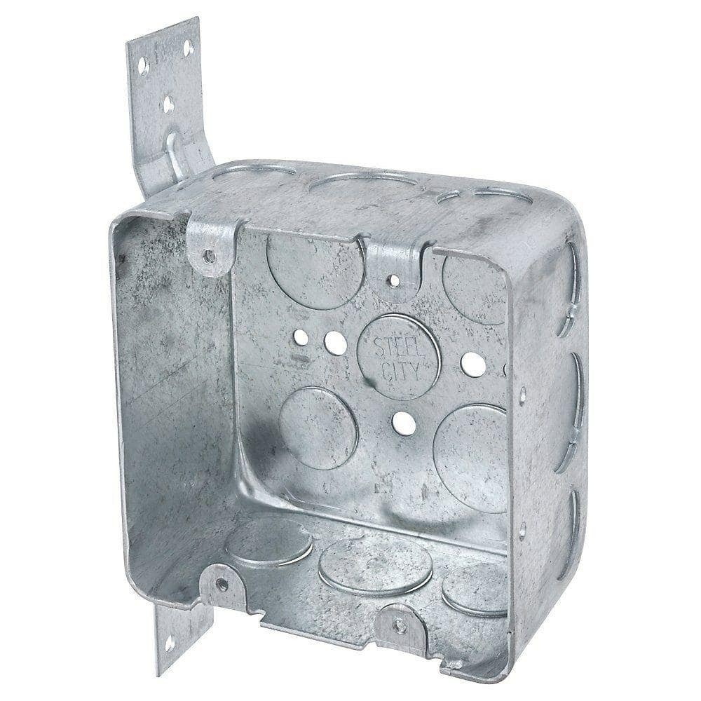 Steel City 4 in. 30.3 cu. in. Square 2-Device Switch Box (2G4DV1234-8R) (1)