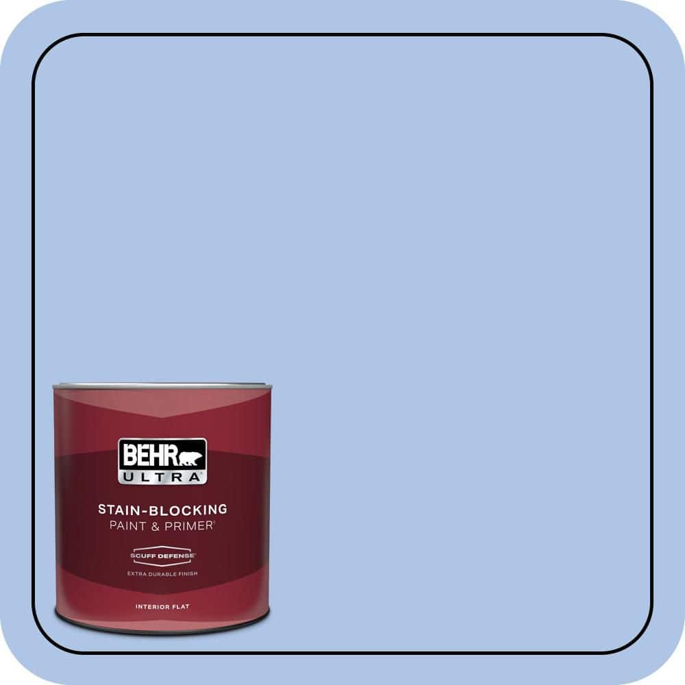 BEHR ULTRA 1 qt. #580B-4 Ocean Dream Extra Durable Flat Interior Paint & Primer