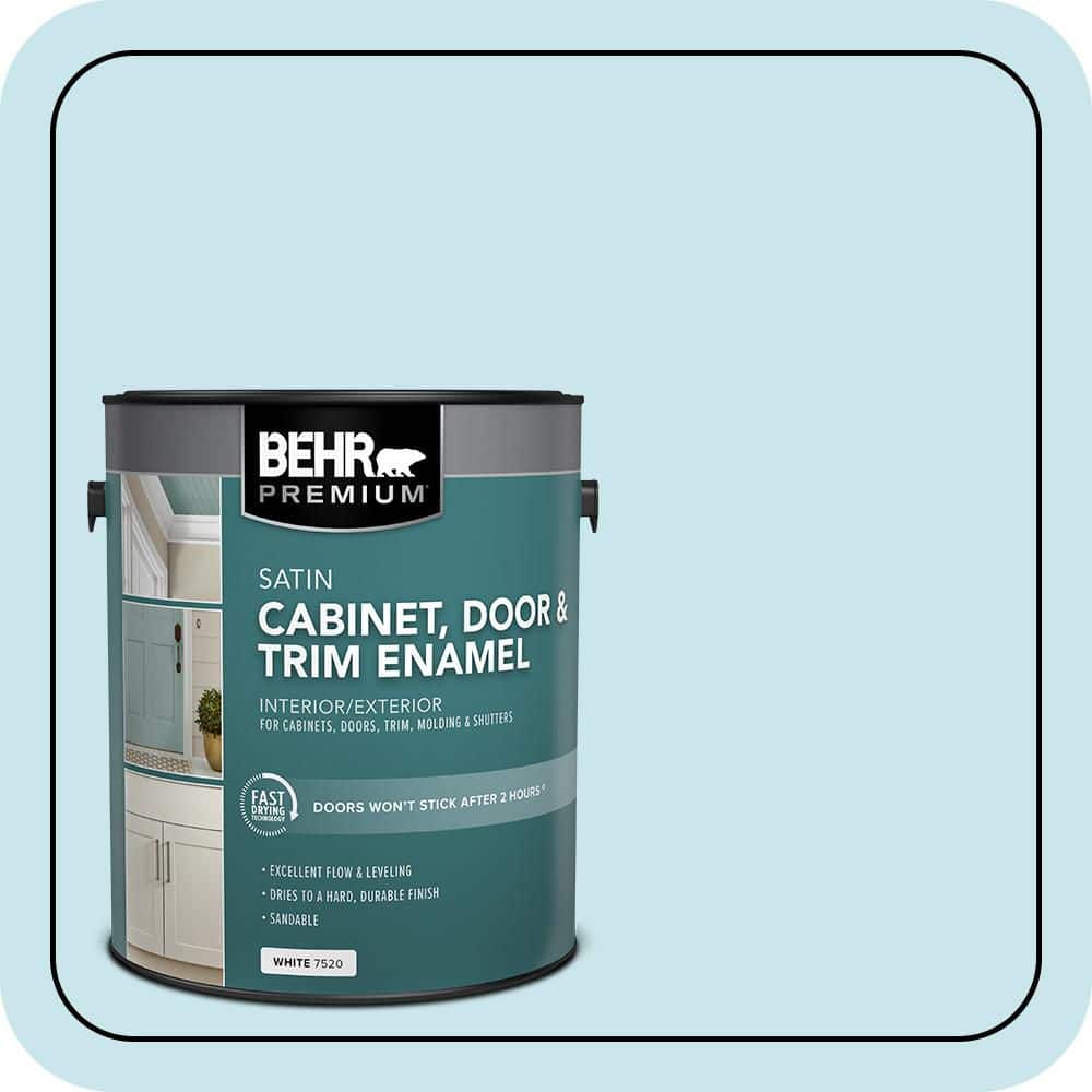 BEHR PREMIUM 1 gal. #M470-1 Snowmelt Satin Enamel Interior/Exterior Cabinet, Door & Trim Paint