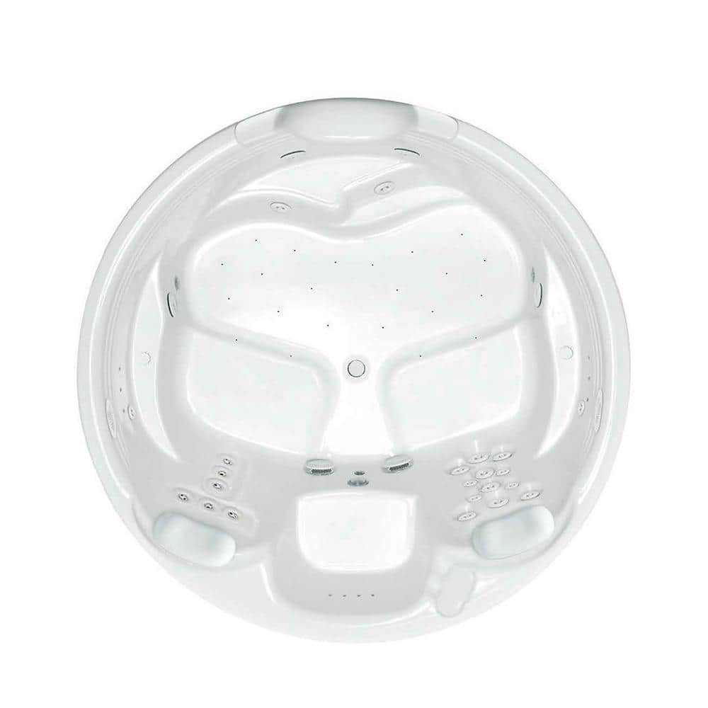 Aquatic Millennium 9- 72 in. Acrylic Center Drain Round Drop-In Air Bath/ Whirlpool Bathtub with Heater Center Drain in White (1)