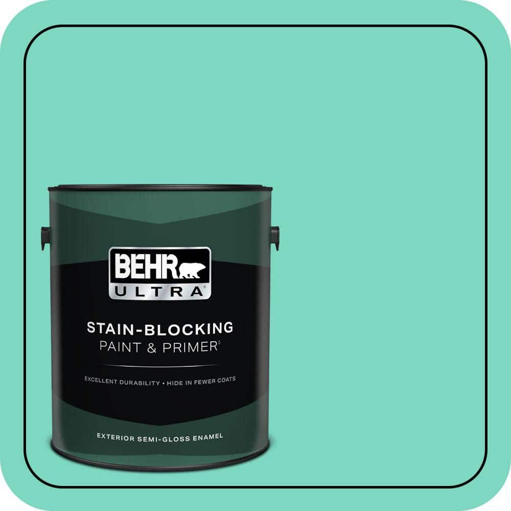 BEHR ULTRA 1 gal. #480A-3 Mint Majesty Semi-Gloss Enamel Exterior Paint & Primer