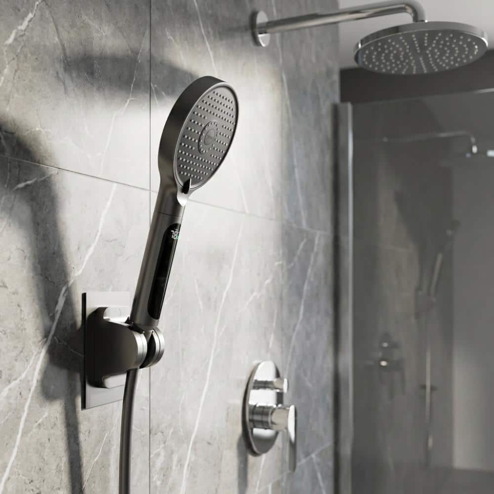 WIAWG Single Handle 5-Spray Shower Faucet Handheld Shower Combo Kit with 2.5 GPM Shower with Adjustable Heads in Black, Valve (3)