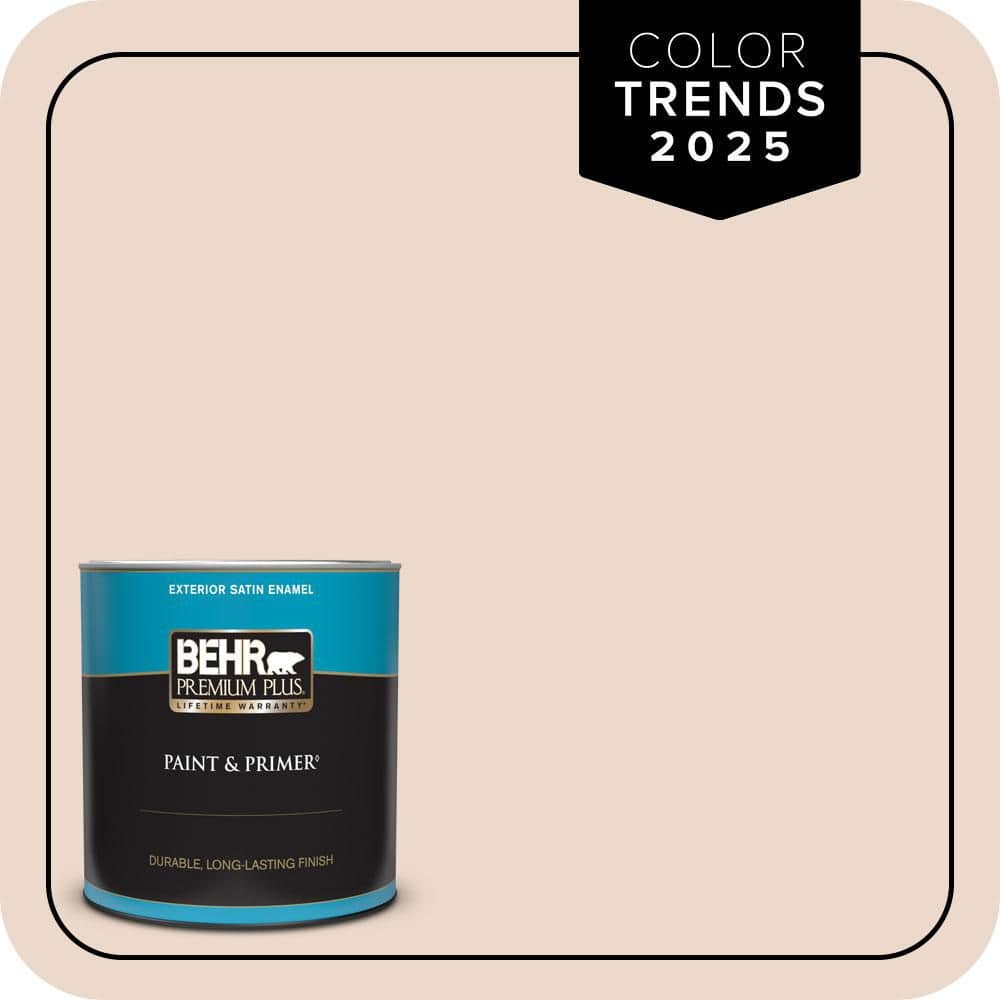BEHR PREMIUM PLUS 1 qt. #S210-1 Nutmeg Frost Satin Enamel Exterior Paint & Primer
