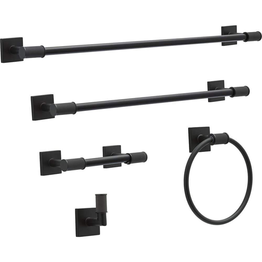 Delta Averland Single Towel Hook Bath Hardware Accessory in Matte Black (3)