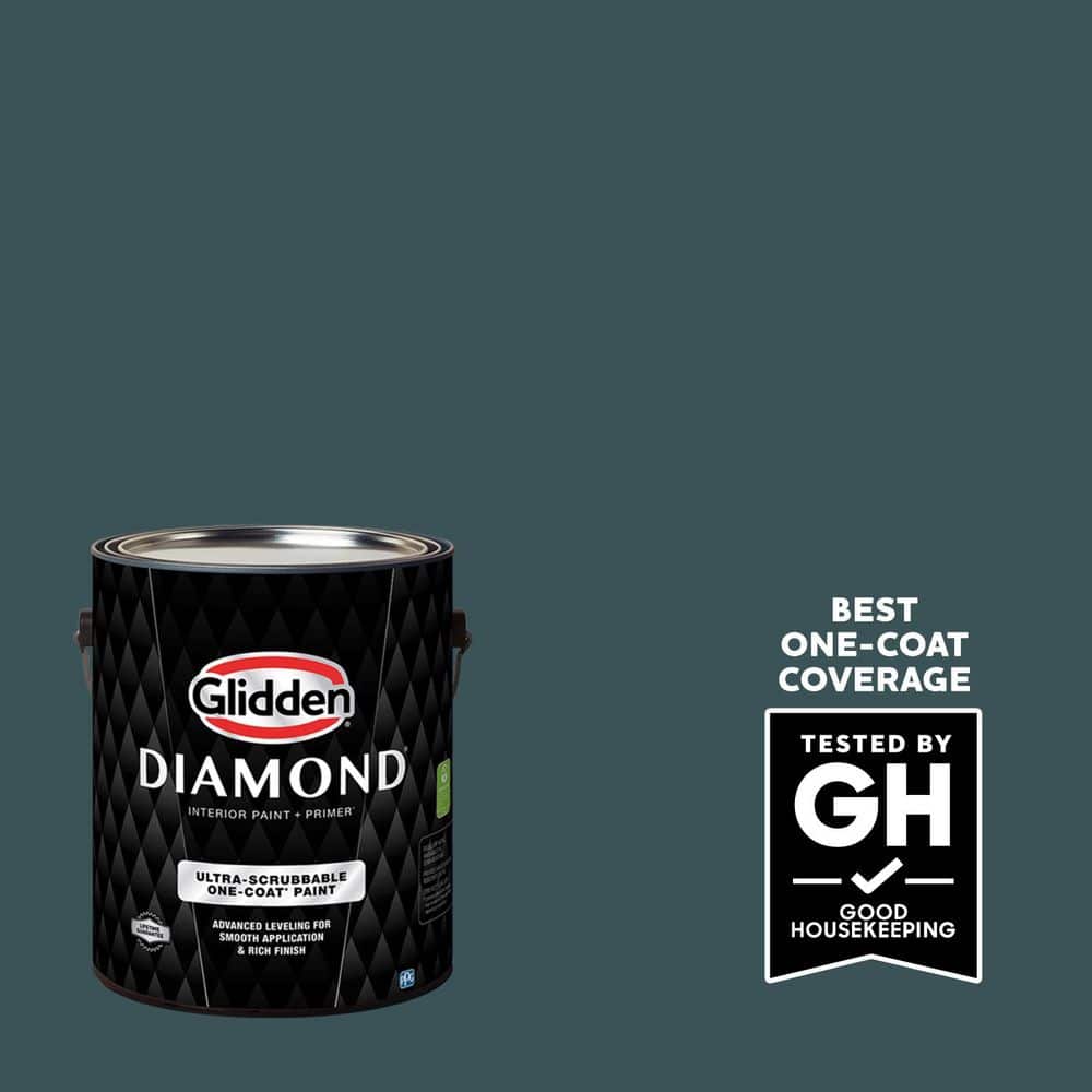 Glidden Diamond 1 gal. PPG1034-7 Mountain Pine Flat Interior Paint with Primer