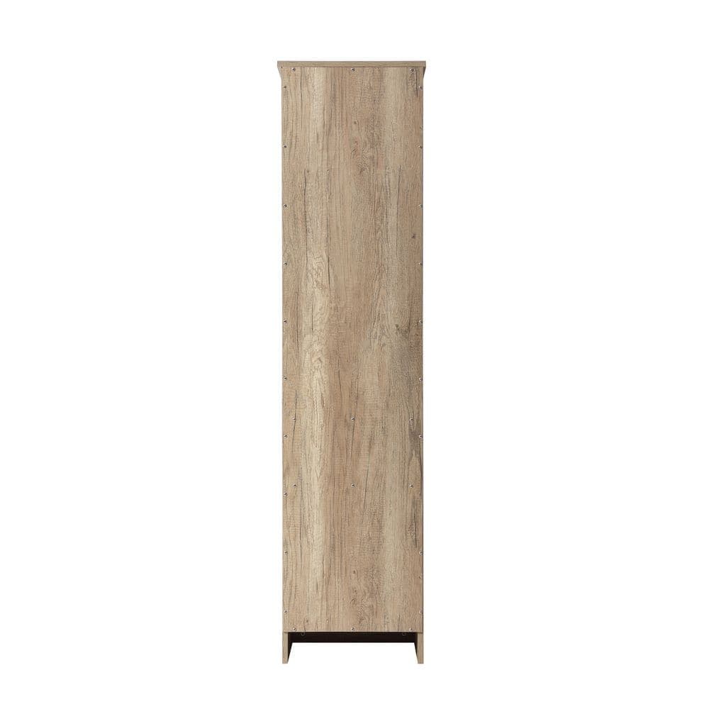 TIMELESS HOME 16 in. W x 18 in. D x 65 in. H Beige Freestanding Linen Cabinet (2)