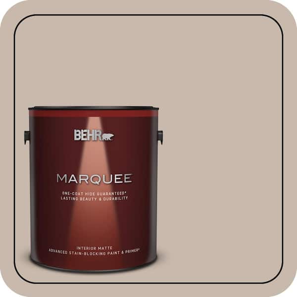 BEHR MARQUEE 1 gal. #N230-3 Armadillo One-Coat Hide Matte Interior Paint & Primer (2)