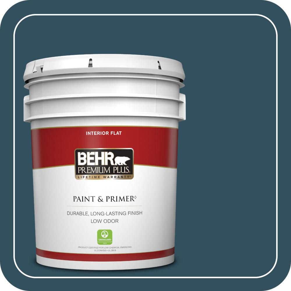 BEHR PREMIUM PLUS 5 gal. #540F-7 Velvet Evening Flat Low Odor Interior Paint & Primer