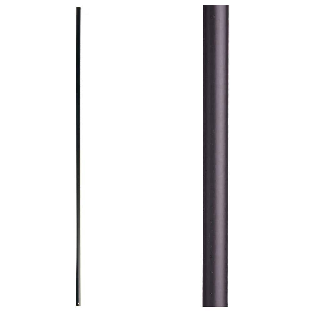 HOUSE OF FORGINGS Designer Round 44 in. x 0.625 in. Satin Black Plain Bar Hollow Wrought Iron Baluster (1)