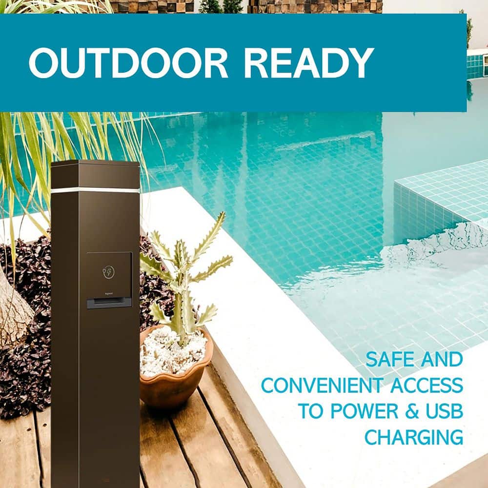 Legrand Wiremold Outdoor Weatherproof Charging Station 2-Gang, GFCI Outlet and 4-Port USB Outlet plus Accent Light (2)