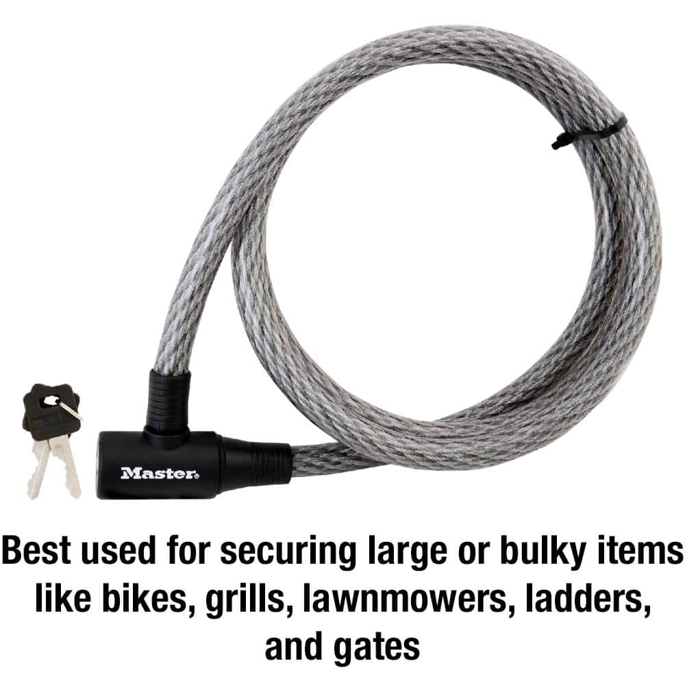 Master Lock Cable Lock with Key, 6 ft. Long (2)