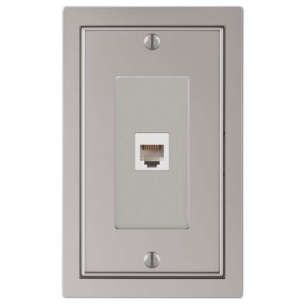 AMERELLE Averly 1 Gang Phone Metal Wall Plate - Satin Nickel