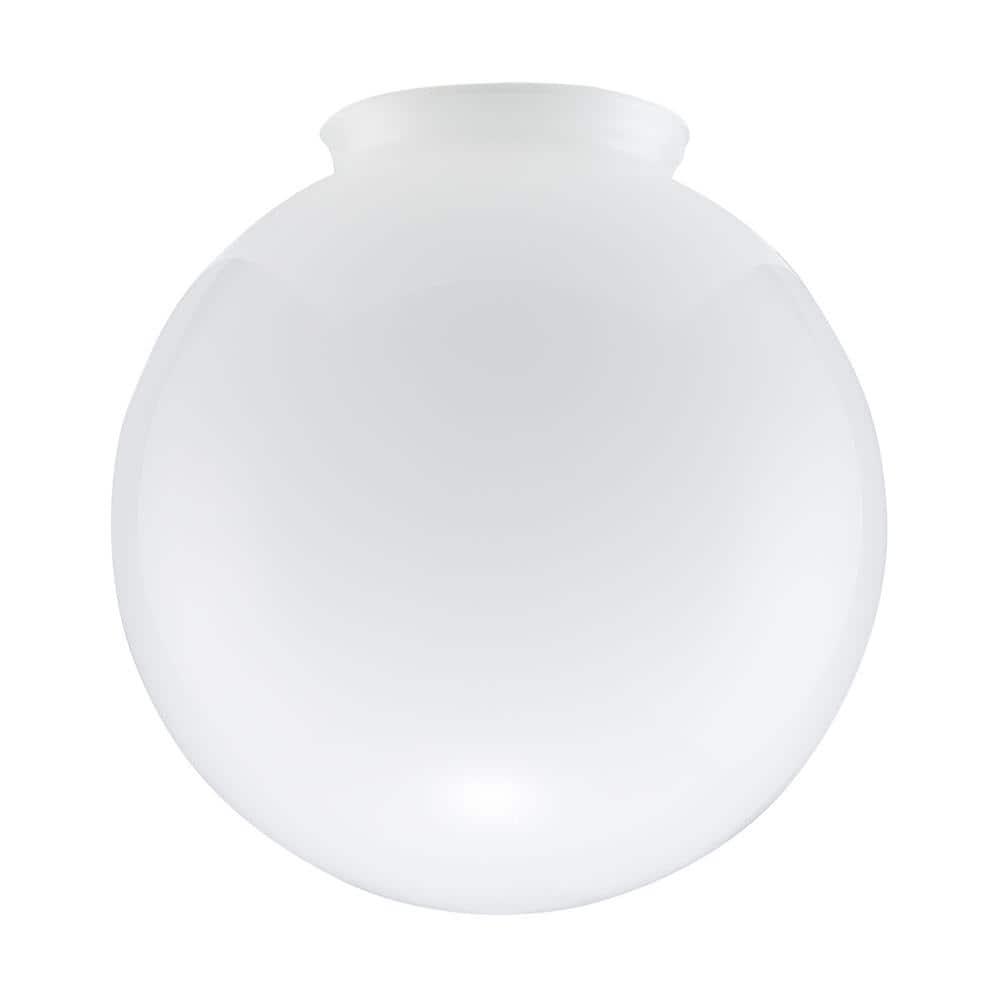 PRIVATE BRAND UNBRANDED 7.87 in. White Opal Glass Globe Shaped Replacement Flush Mount Shade with 4 in. Lip Fitter (2)