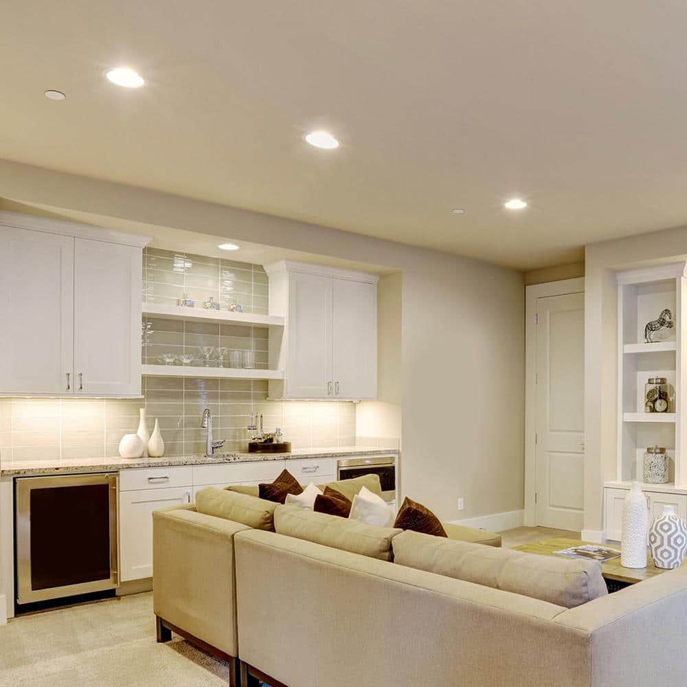 Commercial Electric 1-pack 4 in. White Integrated LED Recessed Trim, 2700K (3)