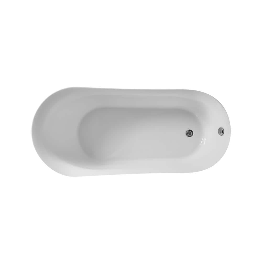 Unbranded Timeless Home L 30.7 in. W 28 in. H Oval Acrylic Flatbottom Non-Whirlpool Bathtub (3)