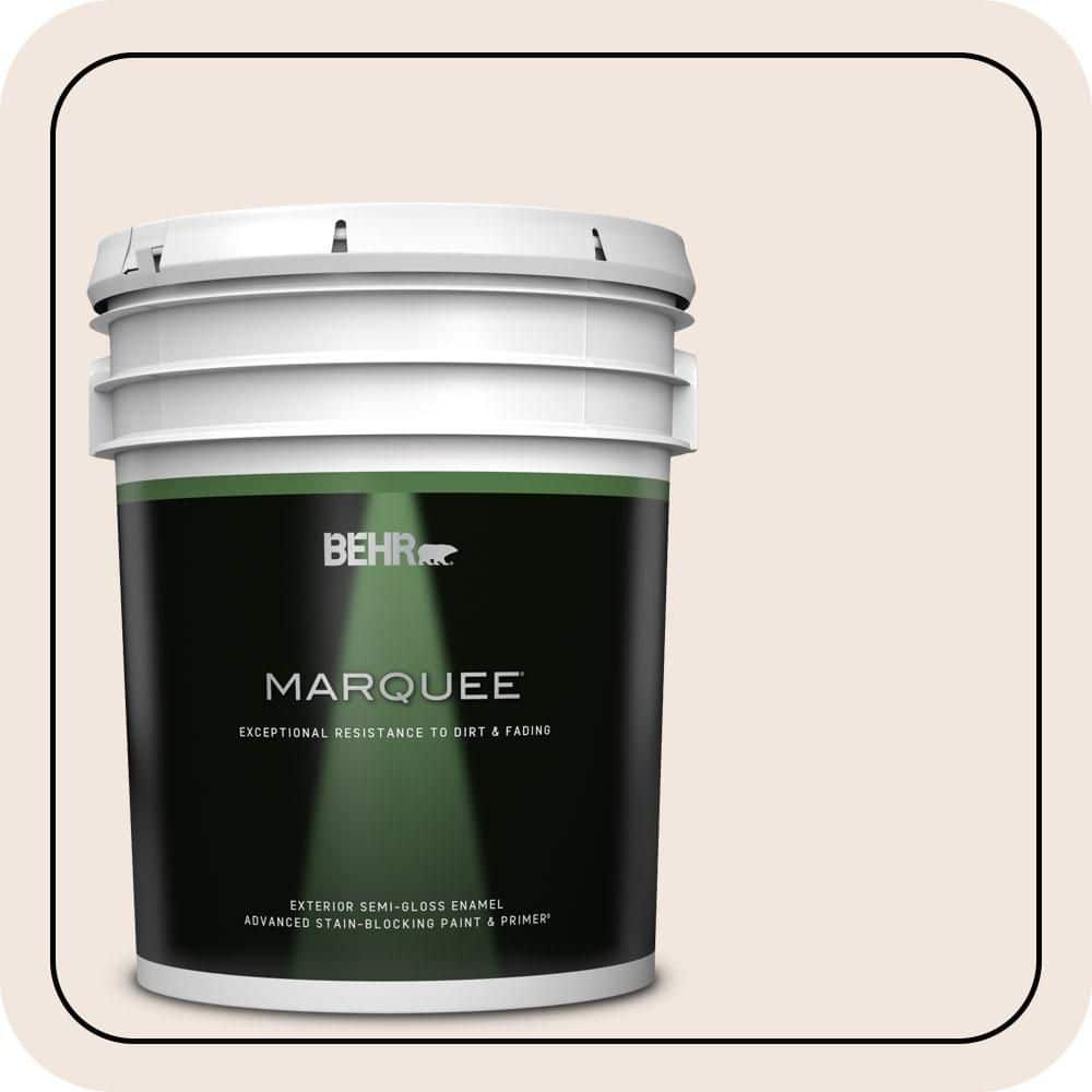BEHR MARQUEE 5 gal. #RD-W06 Soothing Pink Semi-Gloss Enamel Exterior Paint & Primer