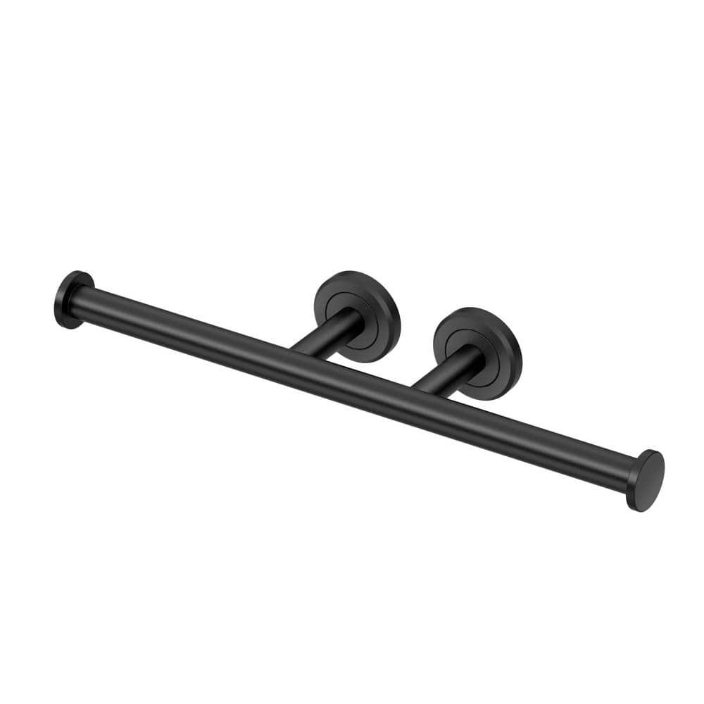 Gatco Latitude II Double Euro Toilet Paper Holder in Matte Black