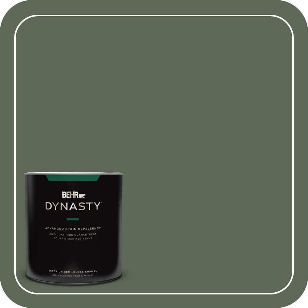 BEHR DYNASTY 1 qt. #MQ6-15 Less Travelled One-Coat Hide Semi-Gloss Enamel Interior Stain-Blocking Paint and Primer