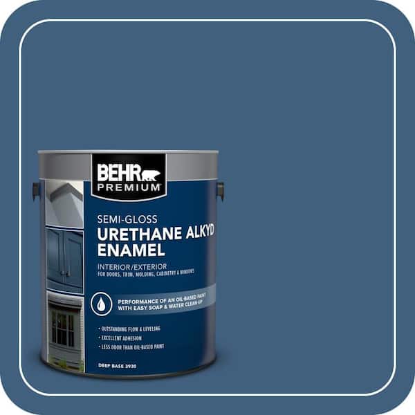 BEHR PREMIUM 1 gal. #M510-6 Tidal Urethane Alkyd Semi-Gloss Enamel Interior/Exterior Paint (2)