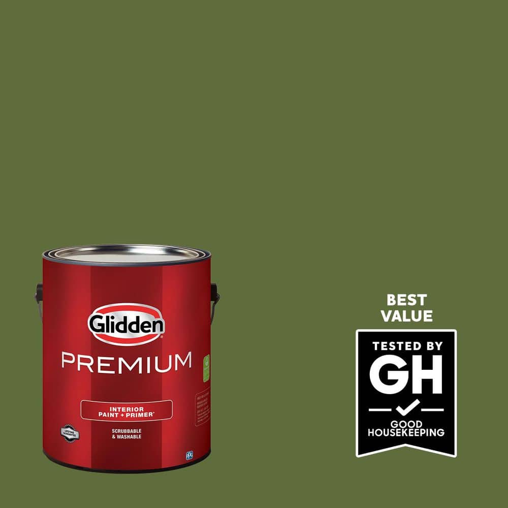 Glidden Premium 1 gal. PPG1121-7 Globe Artichoke Satin Interior Latex Paint (2)