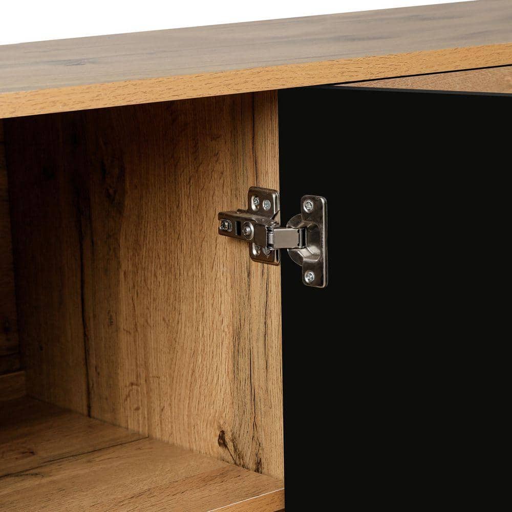 COWLOWN 62.99 in. W x 15.75 in. D x 32 in. H Bathroom Brown Linen Cabinet (3)