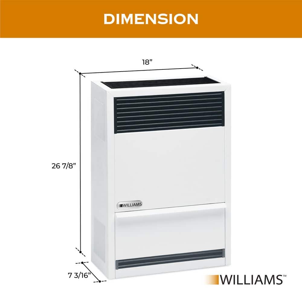 Williams Direct-Vent Gravity Wall Heater 14,000 BTUH, 65% AFUE, Natural Gas Furnace (3)