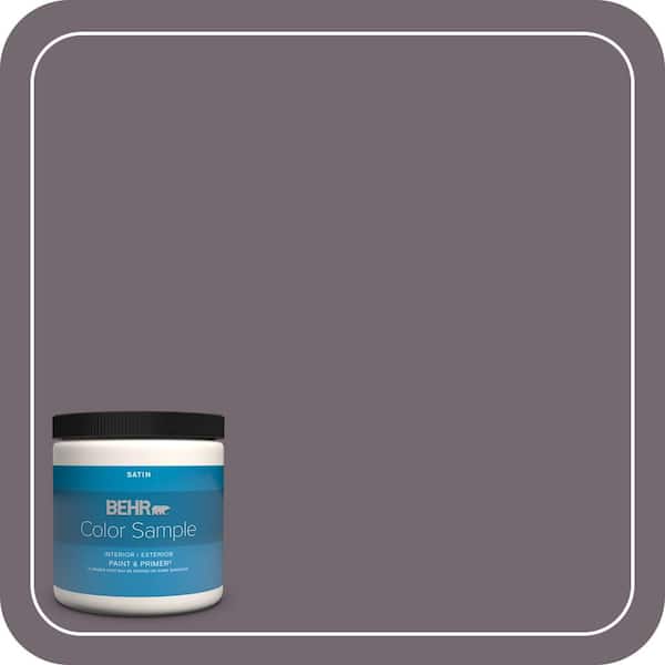 BEHR PREMIUM PLUS 8 oz. #MQ1-33 Sultry Smoke Satin Enamel Interior/Exterior Paint & Primer Color Sample (2)
