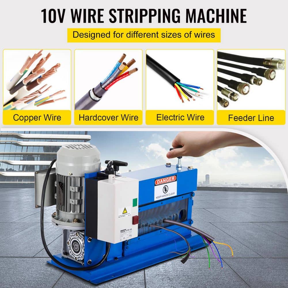 SKYSHALO Portable Wire Stripper, 18 AWG to 1 in. OD, 11 Channels, 10-Blades, Electric Machine for Efficient Copper Recycling (2)