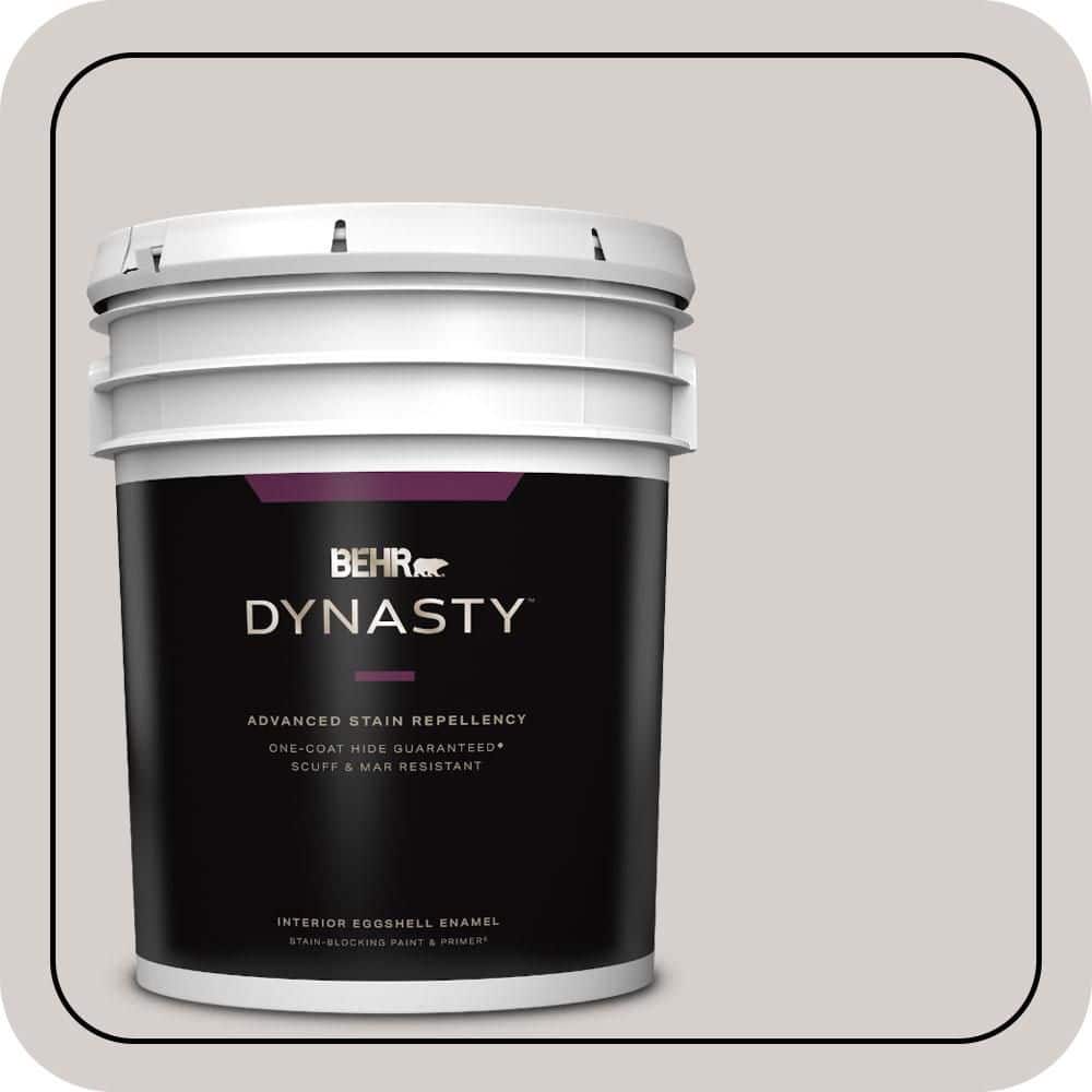 BEHR DYNASTY 5 Gal. #N140-1A Soft Lilac Eggshell Enamel Interior Stain-Blocking Paint and Primer