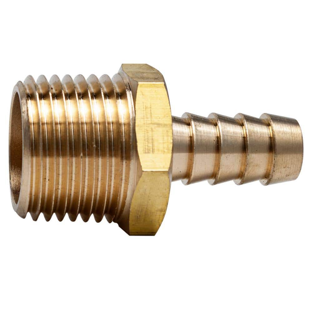 LTWFITTING 3/8 in. ID Hose Barb 1/2 in. MIP Lead Free Brass Adapter Fitting (1)