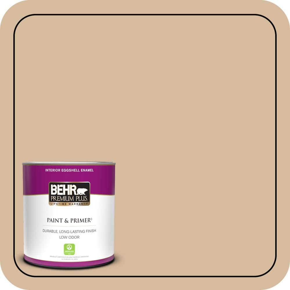BEHR PREMIUM PLUS 1 qt. #T18-06 Kombucha Eggshell Enamel Low Odor Interior Paint & Primer