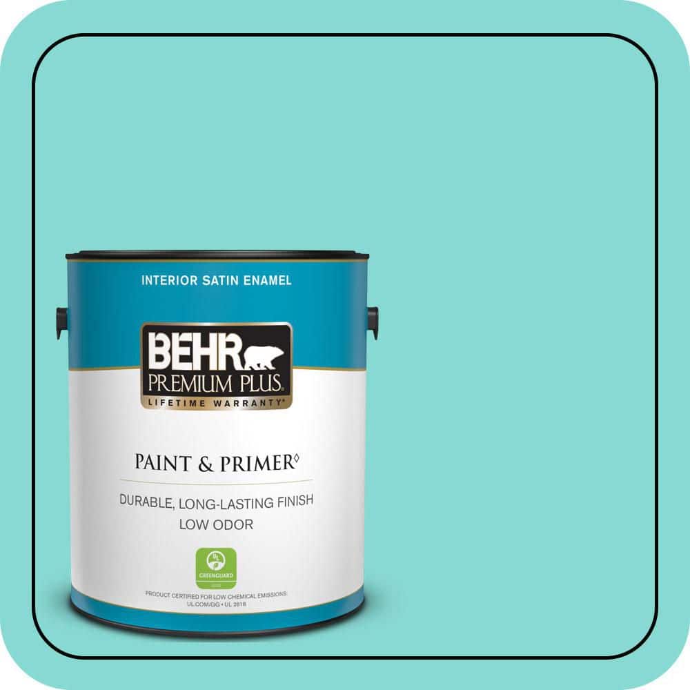 BEHR PREMIUM PLUS 1 gal. #P450-3 Rainwater Satin Enamel Low Odor Interior Paint & Primer