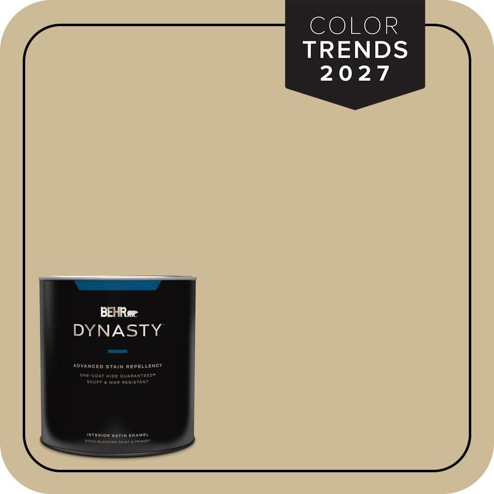 BEHR DYNASTY 1 qt. #MQ2-22 Hayloft One-Coat Hide Satin Enamel Interior Stain-Blocking Paint & Primer