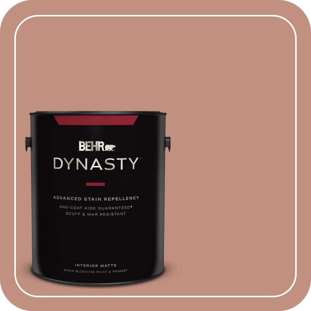 BEHR DYNASTY 1 gal. #MQ1-51 Mesa Peach One-Coat Hide Matte Interior Stain-Blocking Paint & Primer