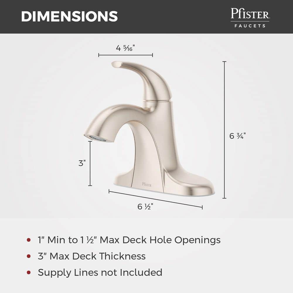 Pfister Framework Series Single Handle Single Hole Bathroom Sink Faucet in Brushed Nickel (4)
