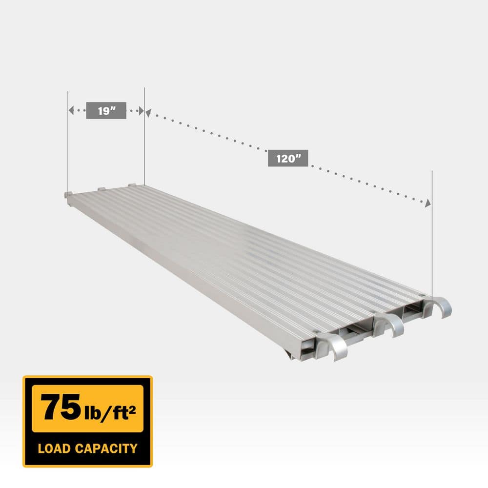 MetalTech 10 ft. L x 19 in. W All-Aluminum Scaffold Platform and Plank  for Standard and Arch Frame (3)