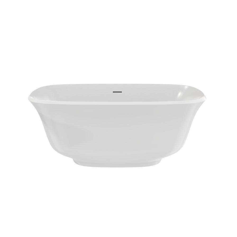 DreamLine Elegance 67 in. x 31.25 in. Acrylic Freestanding Soaking Bathtub in White with Center Drain in White (2)
