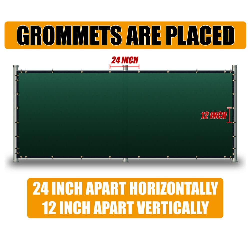 AMGO H W Fence Outdoor Privacy Screen with Black Edge Bindings and Grommets (3)